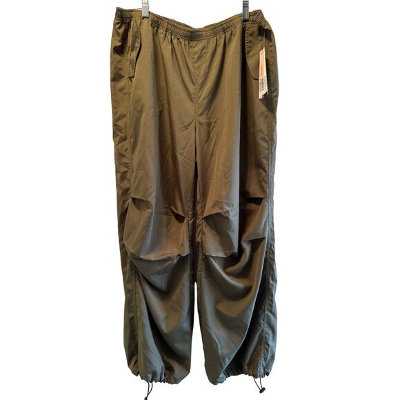 AQUA Size 2Xl Polyester Elastic Waist  Color Rich Olive Pants RN Plus - Picture 3 of 8